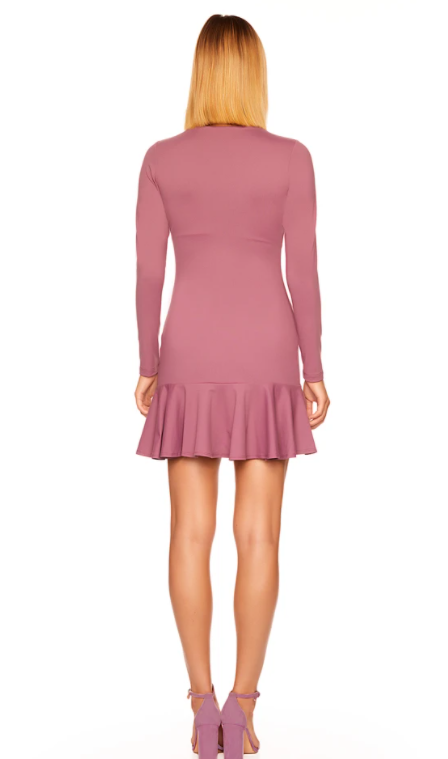 Ruffle Bottom Crew Long Sleeve Dress – The Dressing Room on Main